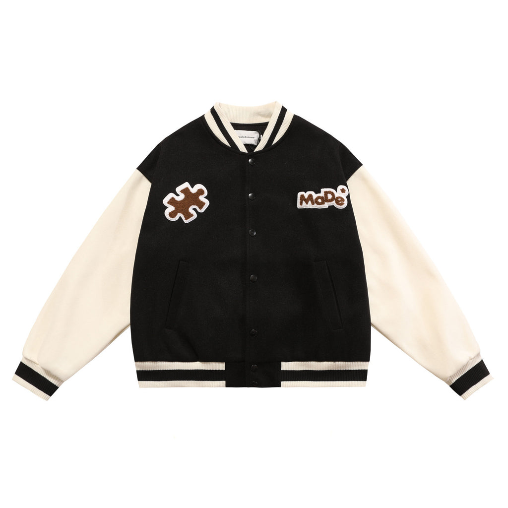 ROVIRA — Vintage Street Varsity Jacket with Contrast Trim