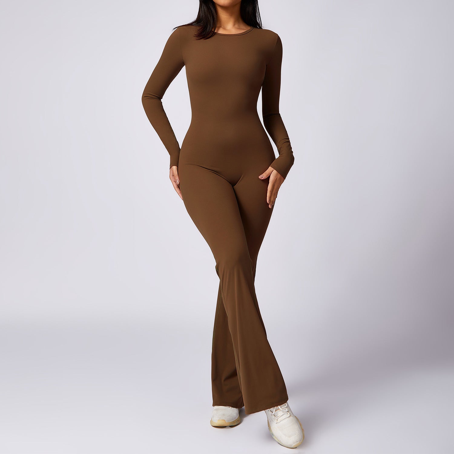 KAIA — Quick-Dry Long Sleeve Sculpting Jumpsuit with Sharp Detail