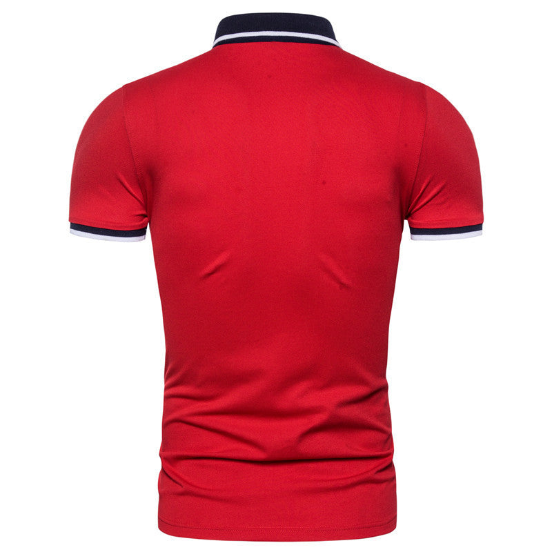 DRAIA — Men's Color Block Short Sleeve Polo Shirt with Sharp Detail