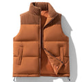 RAEON — Men's Color-Block Corduroy Puffer Vest Jacket