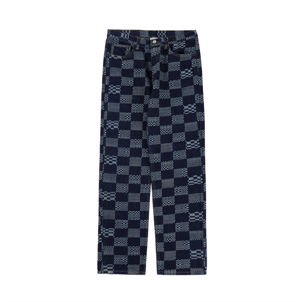 SORONN — Men's Printed Wide-Leg Denim with Sharp Detail
