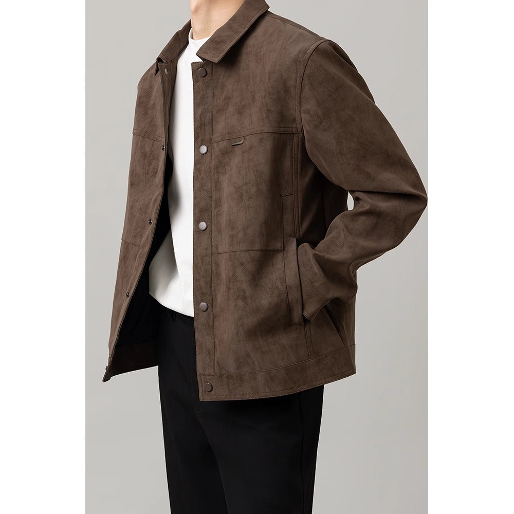XAVEL — Men's Casual Faux Suede Jacket with Clean Fit