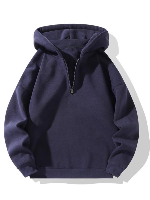 IONAN — Men's Zip Hooded Sweatshirt with Clean Street Fit