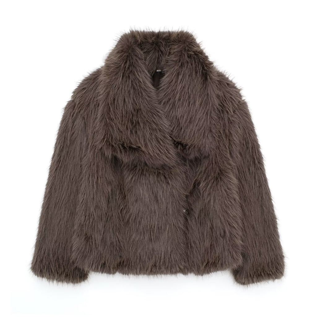 WESOR — Plush Faux Fur Lapel Winter Coat for Women