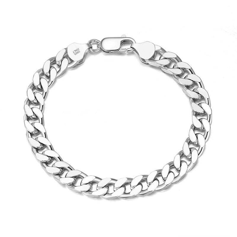 ELOS — S925 Sterling Silver Cuban Chain Bracelet with Sharp Detail