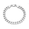 ELOS — S925 Sterling Silver Cuban Chain Bracelet with Sharp Detail