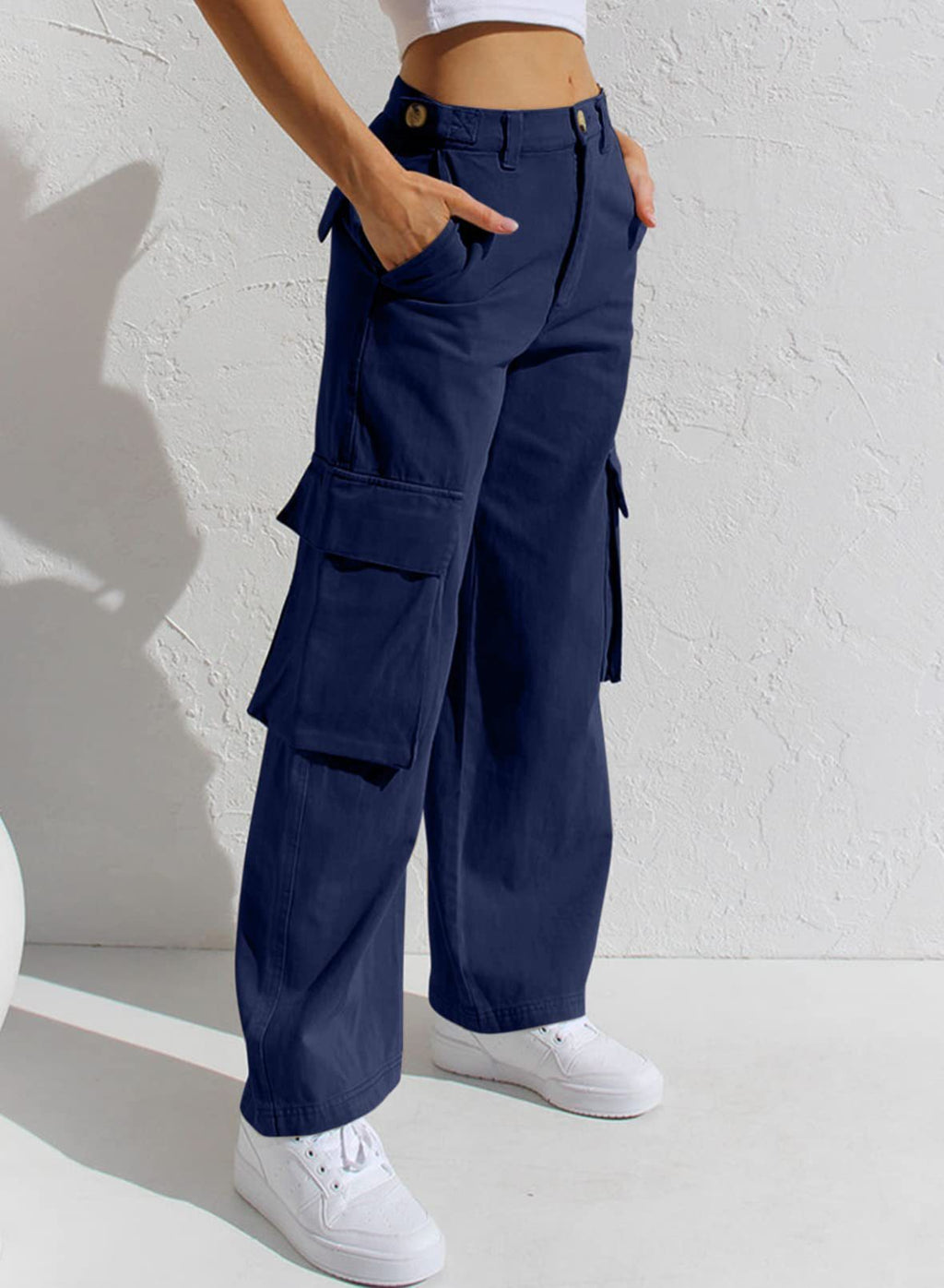 CAELRA — Women's Wide-Leg Cargo Denim Jeans Trousers