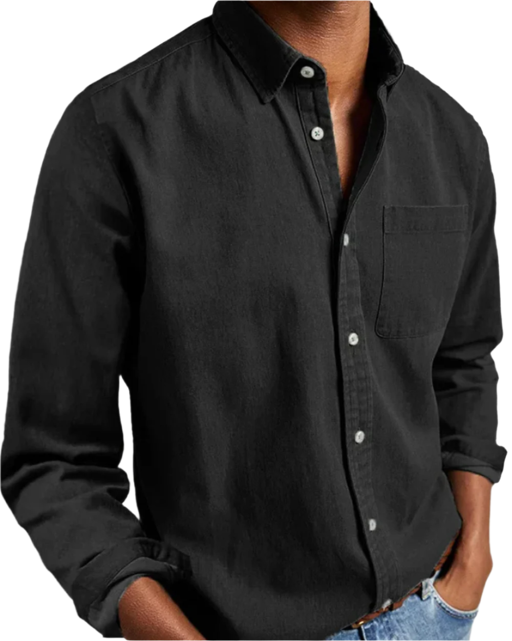 KORON — Soft Cotton Blend Casual Button Shirt for Men