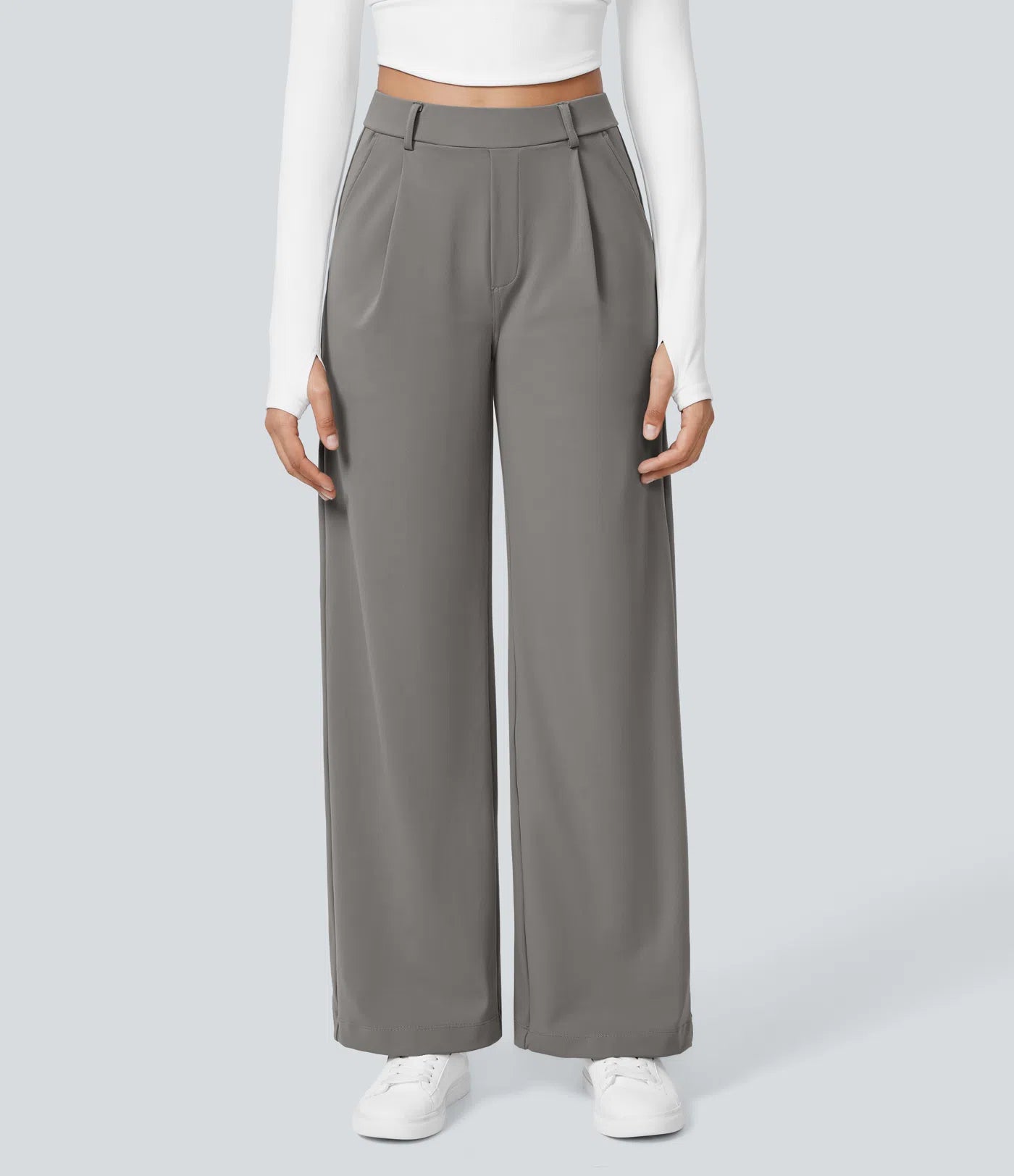 ELOR — Women's Wide-Leg Tailored Pants with Clean Drape