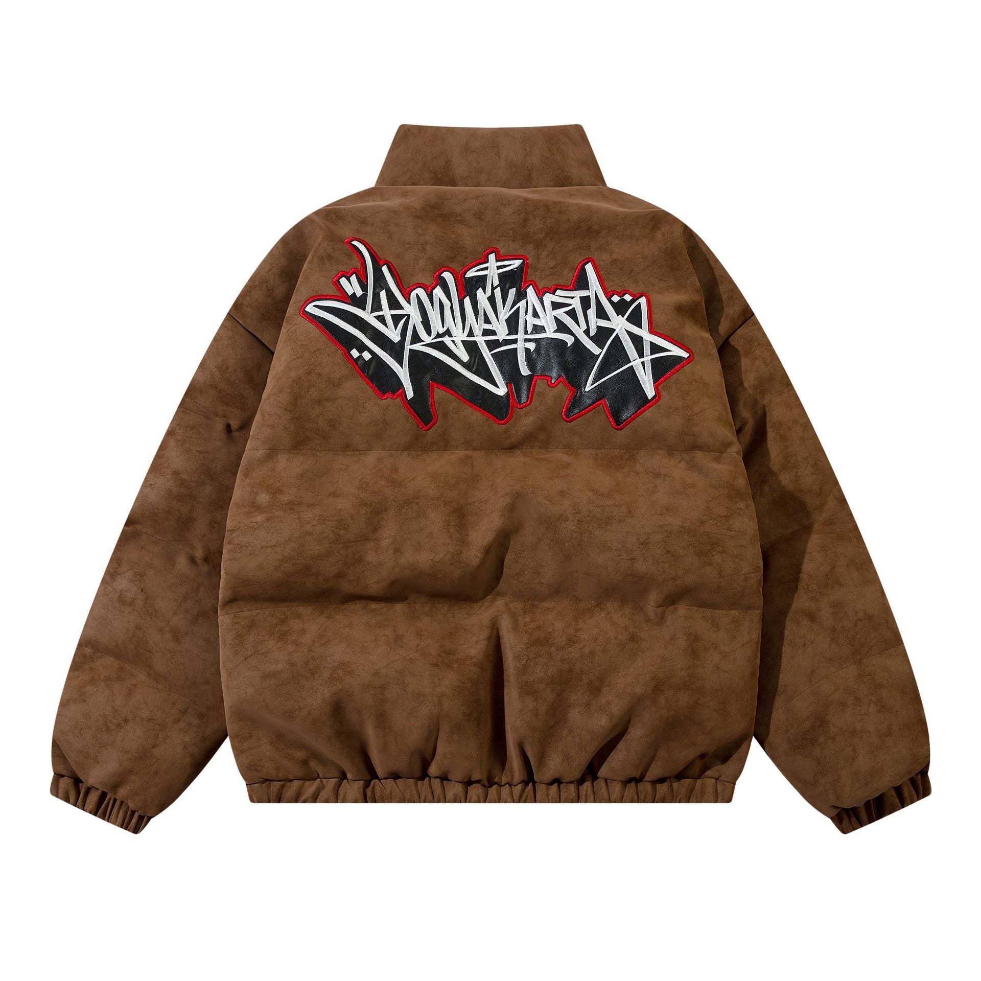 KORRA — Embroidered Varsity Jacket with Ribbed Trim
