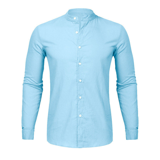 REVONN — Zip-Up Knit Cardigan with High Stand Collar
