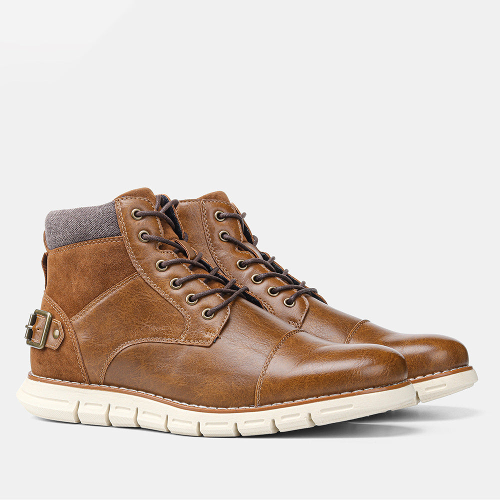 HAVELL — Retro Leather Boots with Cushioned Comfort