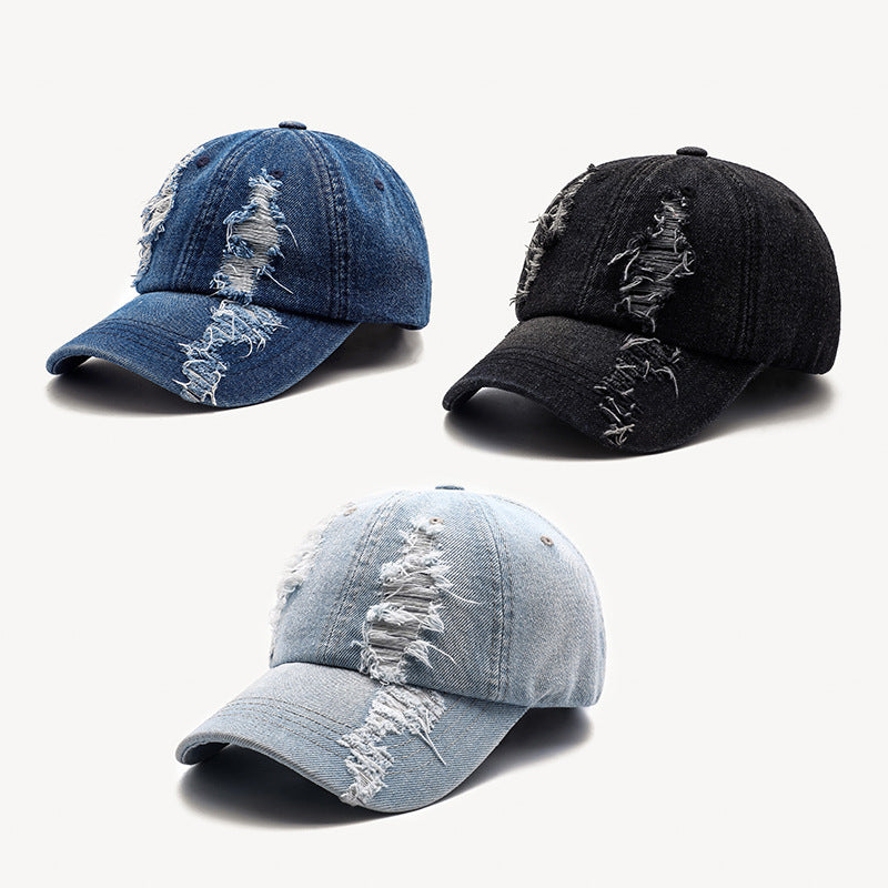 MORDEN — Distressed Denim Baseball Cap in Vintage Wash