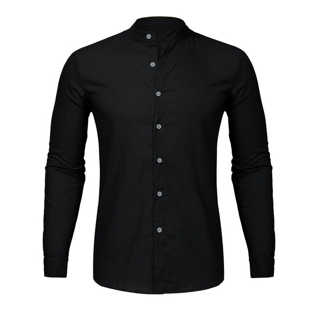 REVONN — Zip-Up Knit Cardigan with High Stand Collar