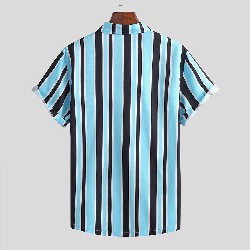 VYRIS — Men's Striped Button-Up Shirt with Clean Finish