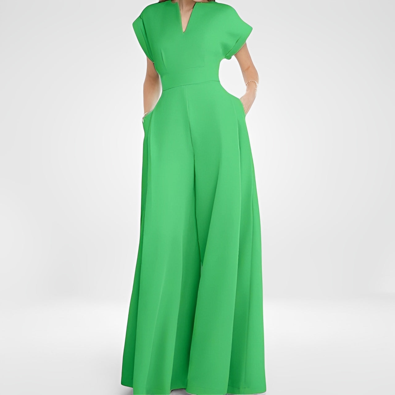 CORIN — Women's Sleeveless V-Neck Wide-Leg Jumpsuit