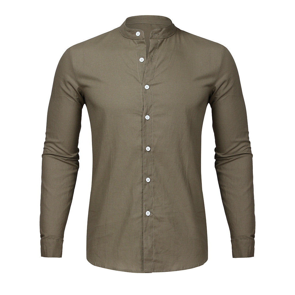 REVONN — Zip-Up Knit Cardigan with High Stand Collar