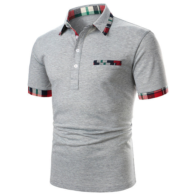 KOREN — Men's Short Sleeve Polo Shirt with Clean Collar