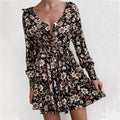 AXIA — Floral Maxi Dress with Soft Statement Drape