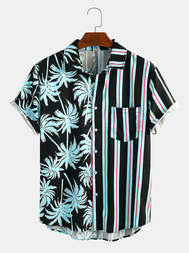 SORA — Coconut Stripe Vacation Shirt for Men in Summer