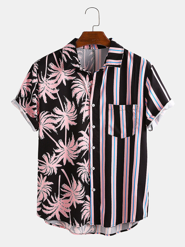 SORA — Coconut Stripe Vacation Shirt for Men in Summer