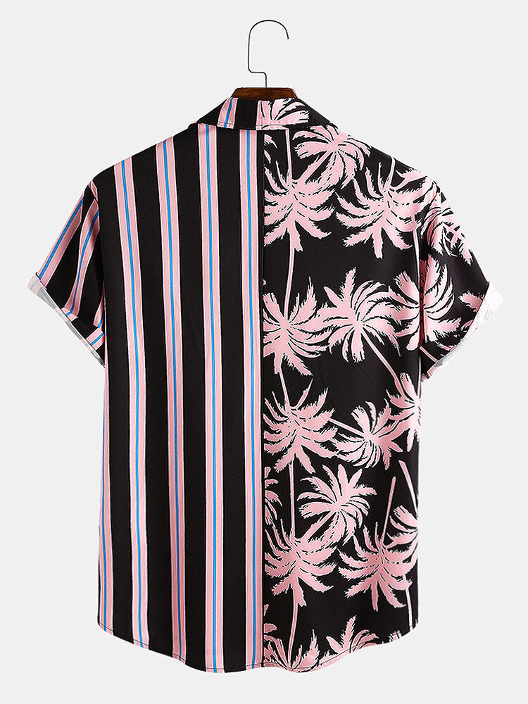 SORA — Coconut Stripe Vacation Shirt for Men in Summer