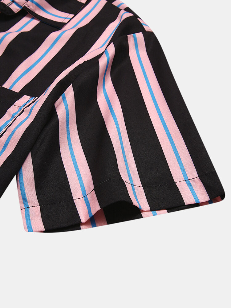 SORA — Coconut Stripe Vacation Shirt for Men in Summer