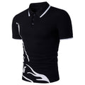 LOREN — Men's Printed Short-Sleeve Polo Shirt Top with Sharp Detail