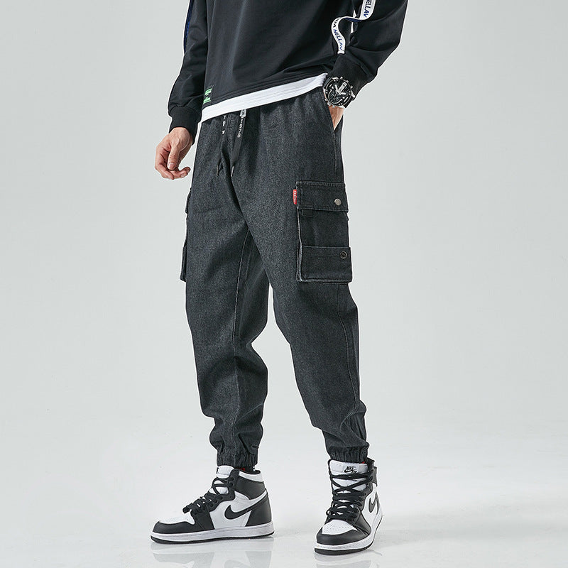 VYRRIS — Men's Cargo Denim Joggers in Relaxed Street Fit