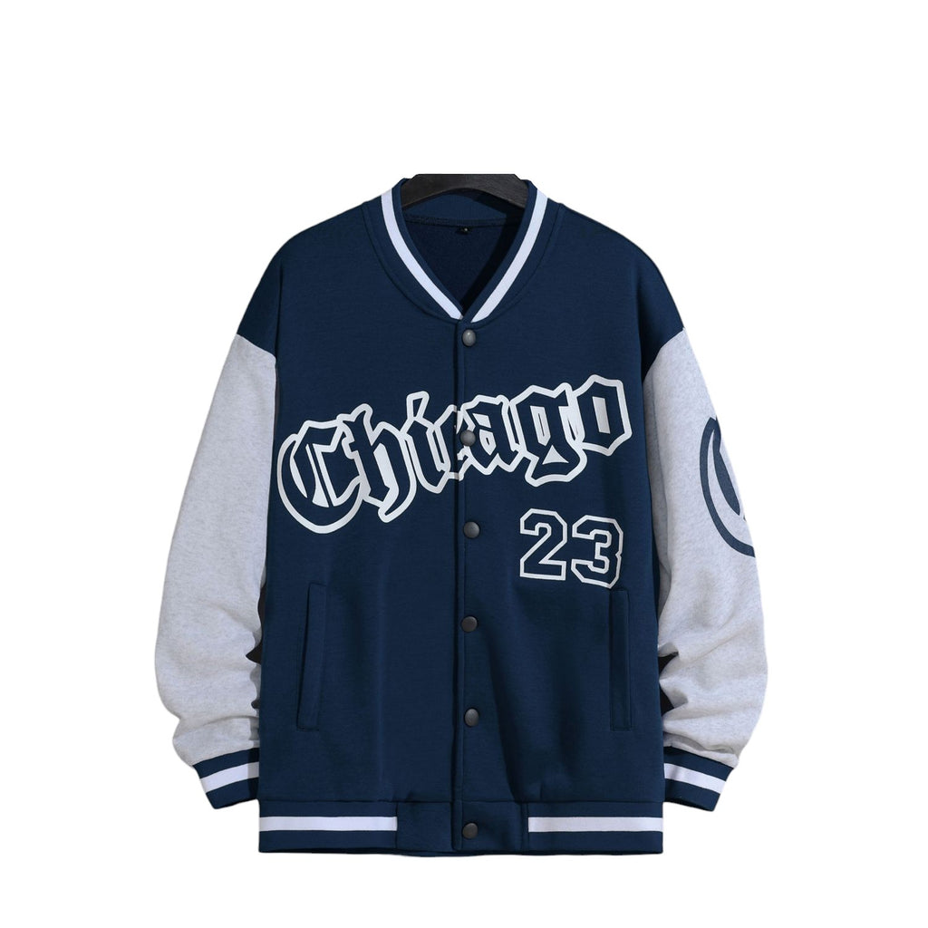 COVIO — Men's Baggy Baseball Jacket with Relaxed Street Fit