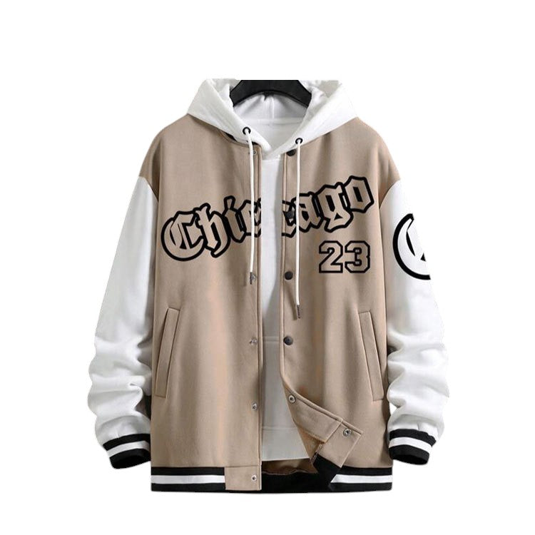 COVIO — Men's Baggy Baseball Jacket with Relaxed Street Fit