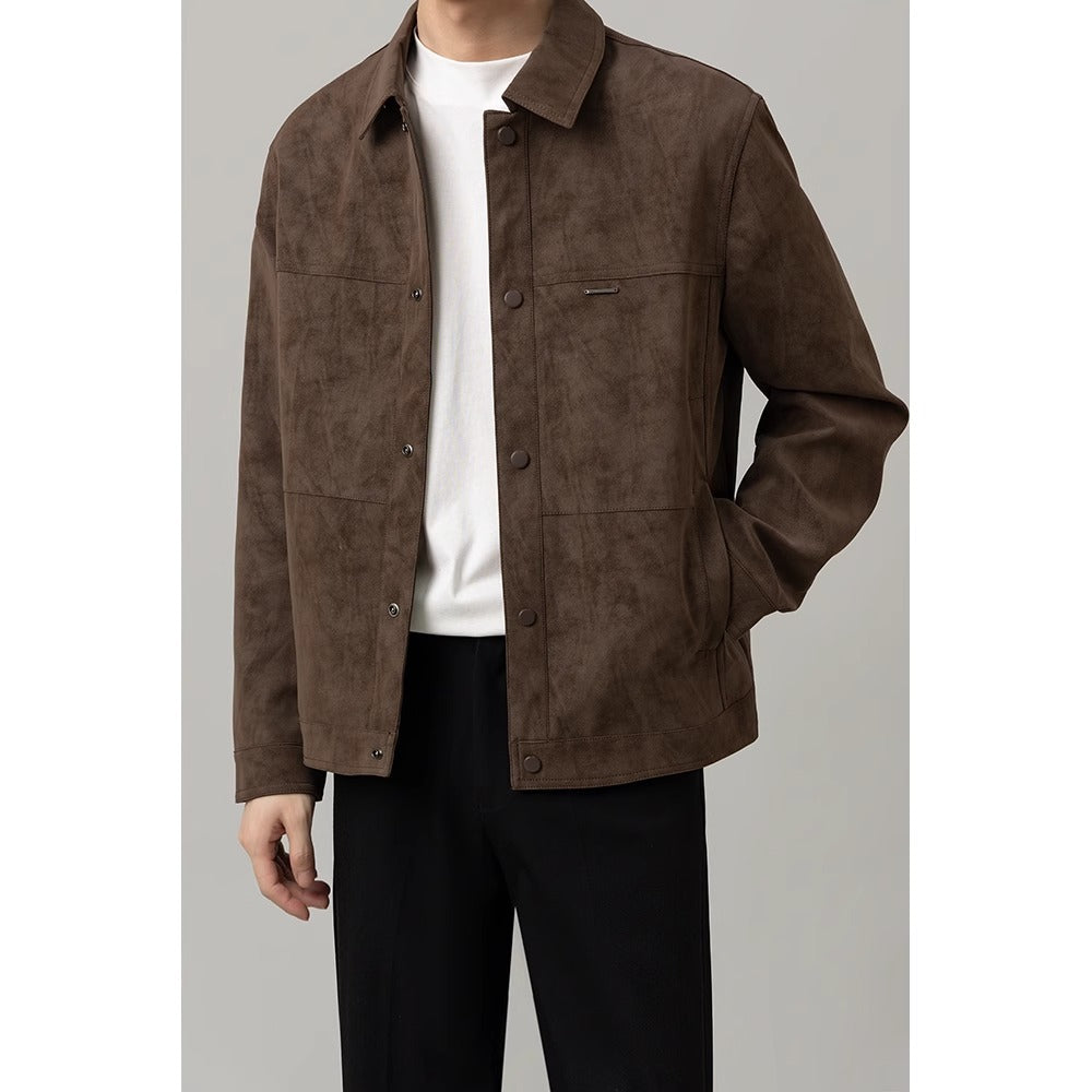 XAVEL — Men's Casual Faux Suede Jacket with Clean Fit