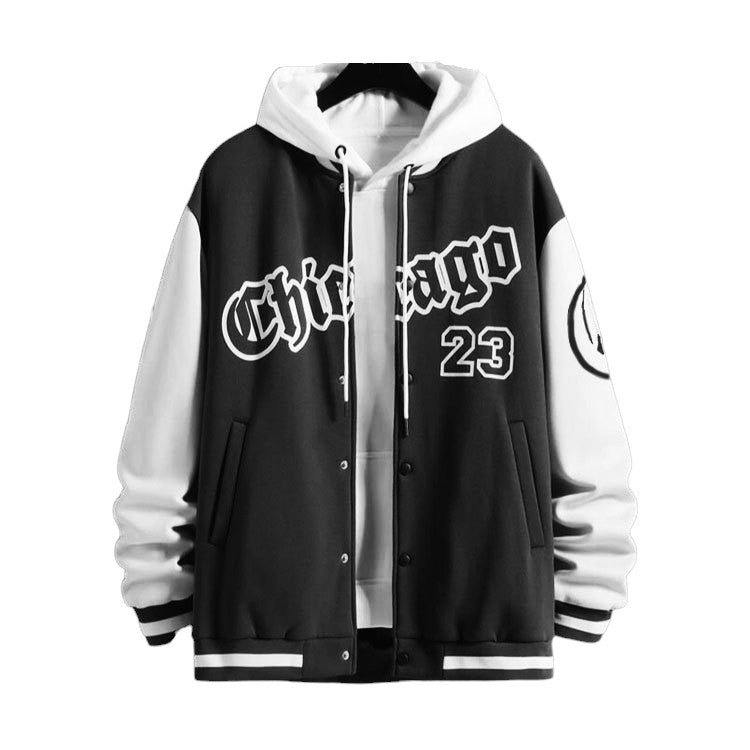COVIO — Men's Baggy Baseball Jacket with Relaxed Street Fit
