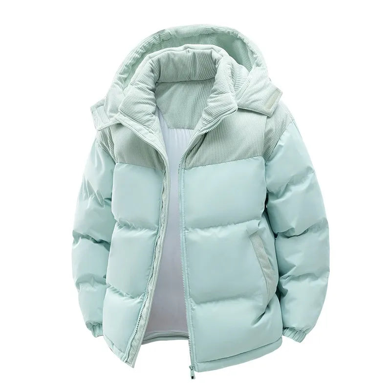 VEXOR — Men's Color-Block Corduroy Puffer Jacket Coat