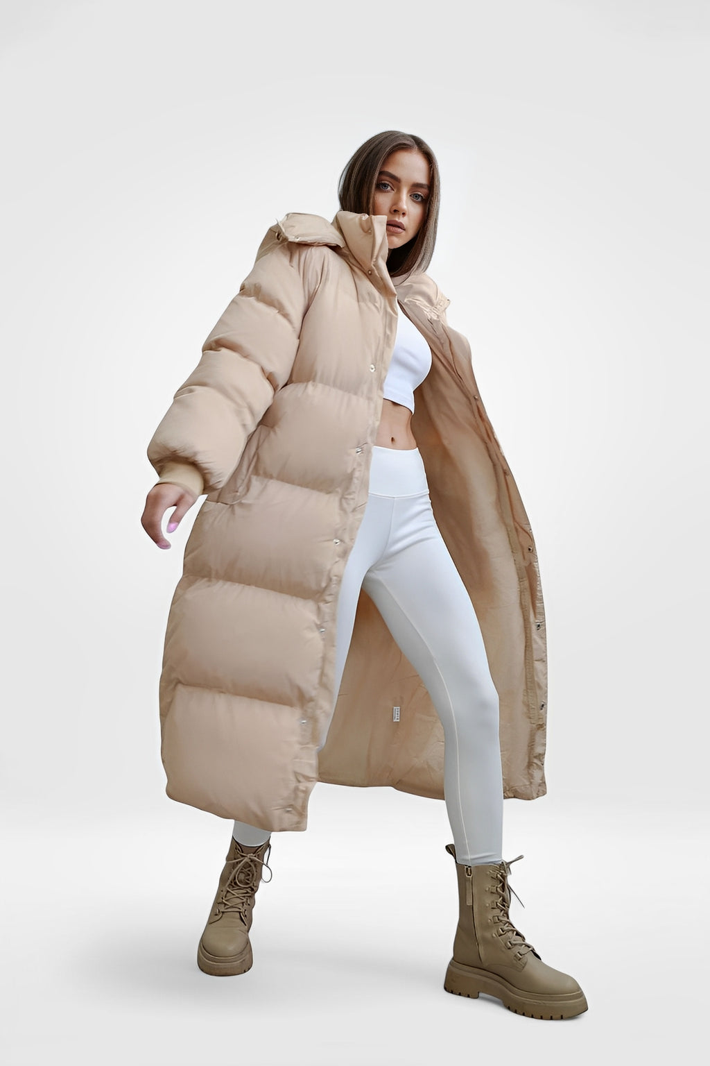 HALIS — Women's Long Hooded Jacket for Casual Layering