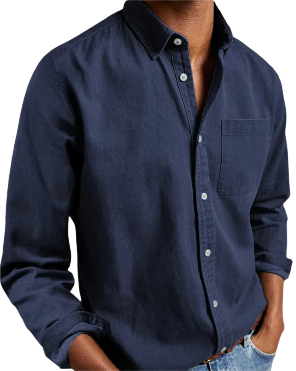 KORON — Soft Cotton Blend Casual Button Shirt for Men
