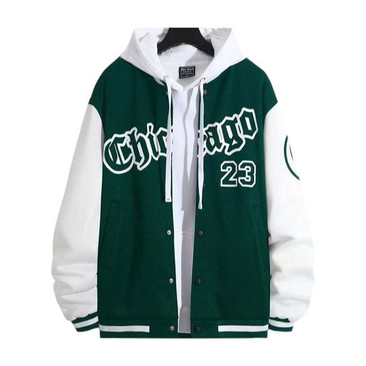 COVIO — Men's Baggy Baseball Jacket with Relaxed Street Fit