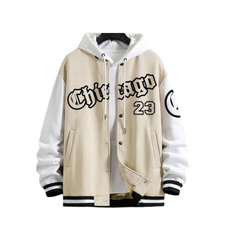 COVIO — Men's Baggy Baseball Jacket with Relaxed Street Fit