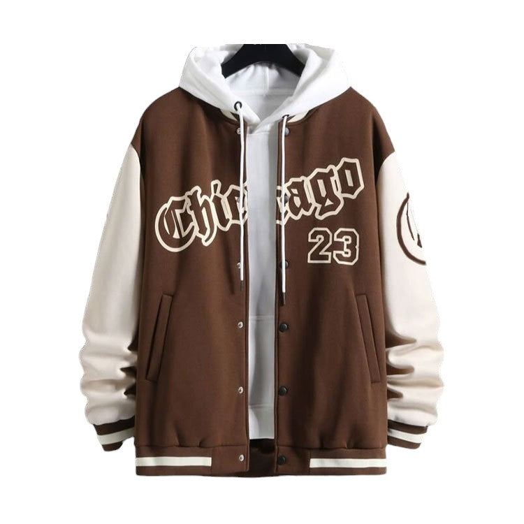 COVIO — Men's Baggy Baseball Jacket with Relaxed Street Fit