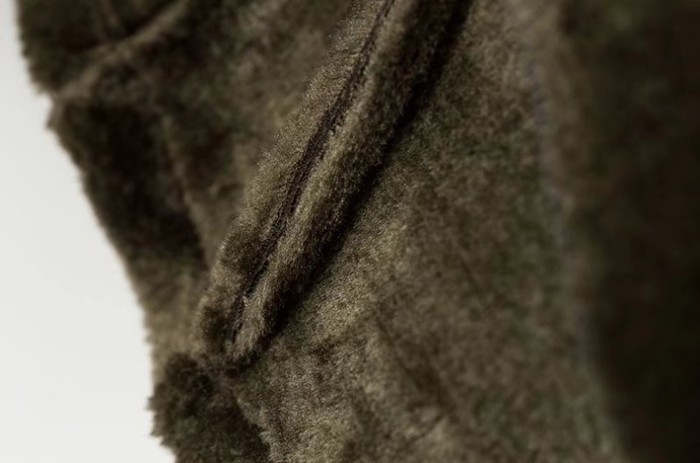 FENON — Faux Shearling Aviator Jacket with Belt Detail