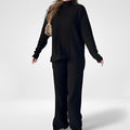 WESINN — Knit Crewneck and Wide-Leg Pants Set for Women