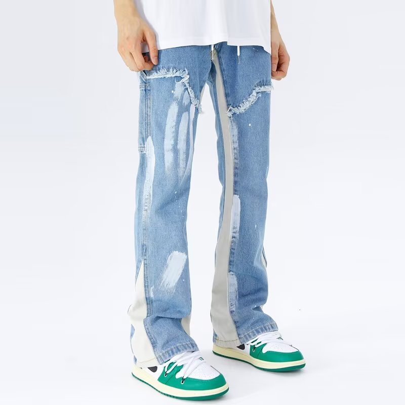 LYRAN — Straight Fit Patchwork Denim Jeans for Men