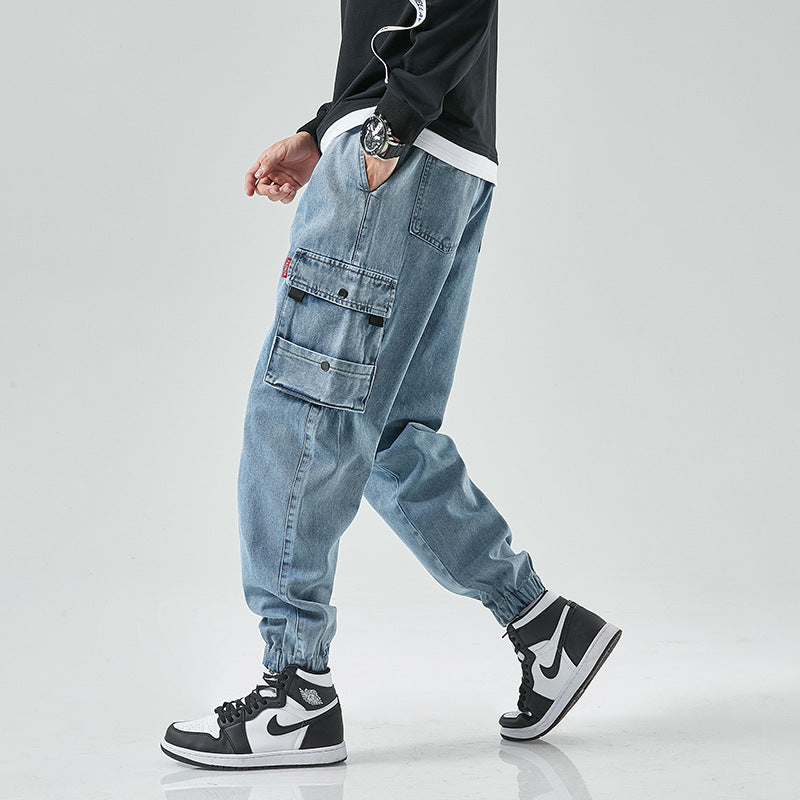 VYRRIS — Men's Cargo Denim Joggers in Relaxed Street Fit