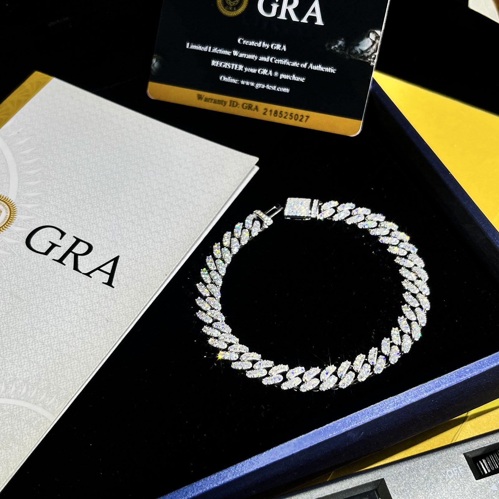 VIDIO — Silver Moissanite Cuban Bracelet for Men Daily