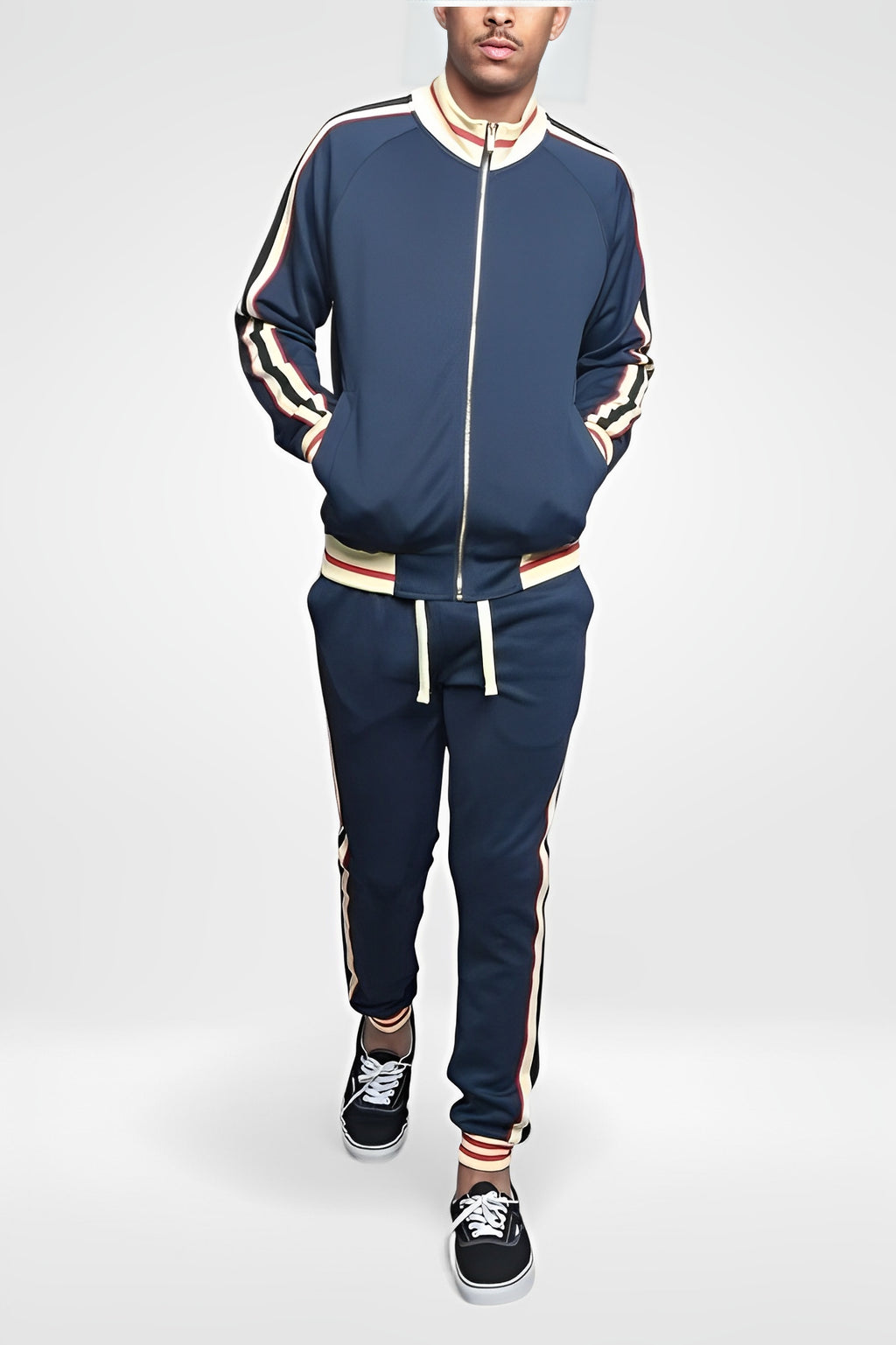VANRA — Men's Retro Track Set with Tapered Pants Fit