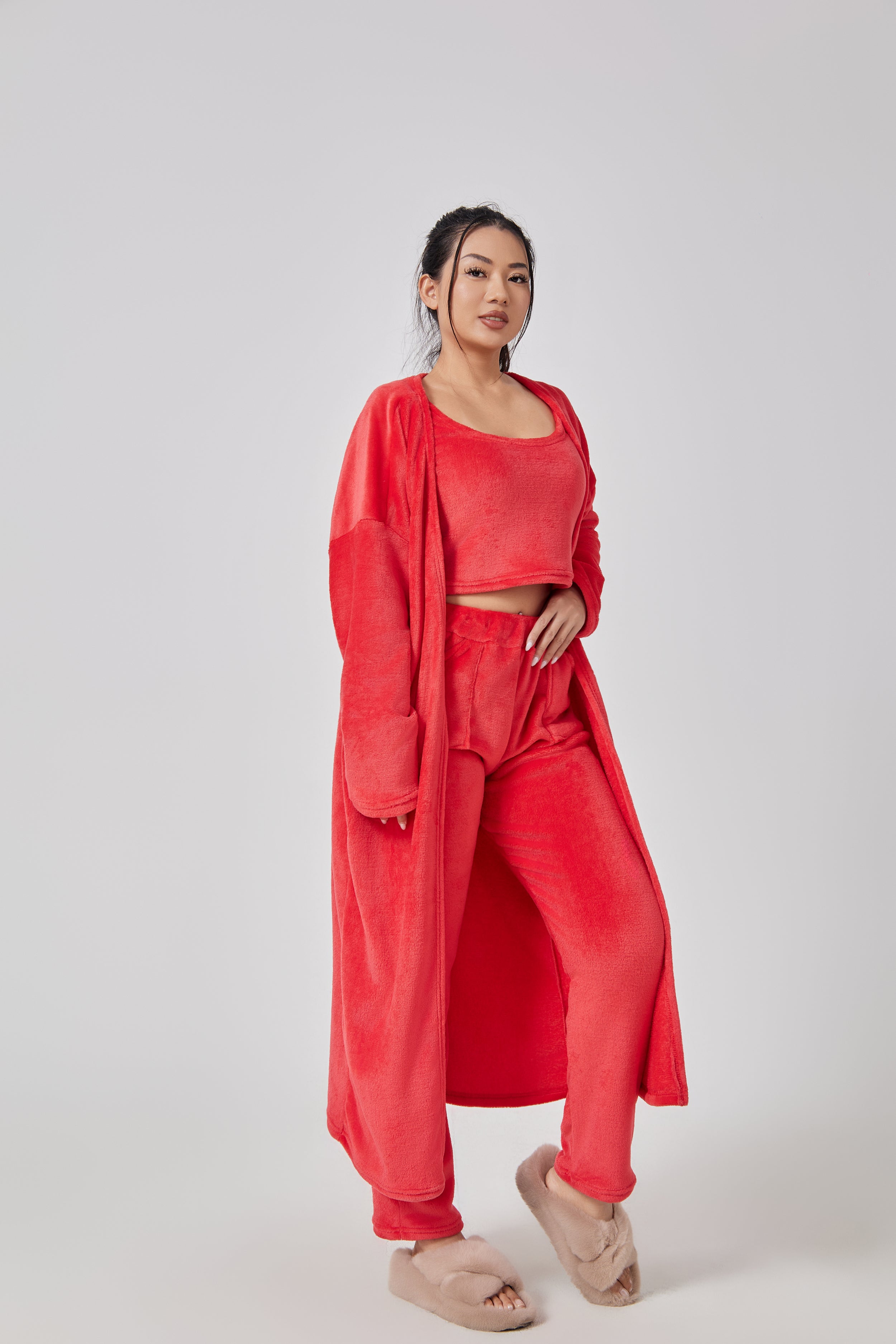 TORA — Women's Cozy Three-Piece Lounge Set with Warm Finish