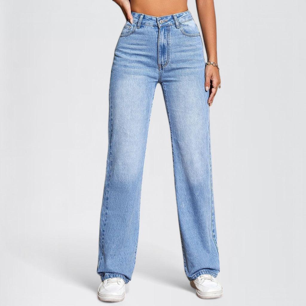 NOVOR — Women's High-Rise Wide-Leg Light Denim Jeans