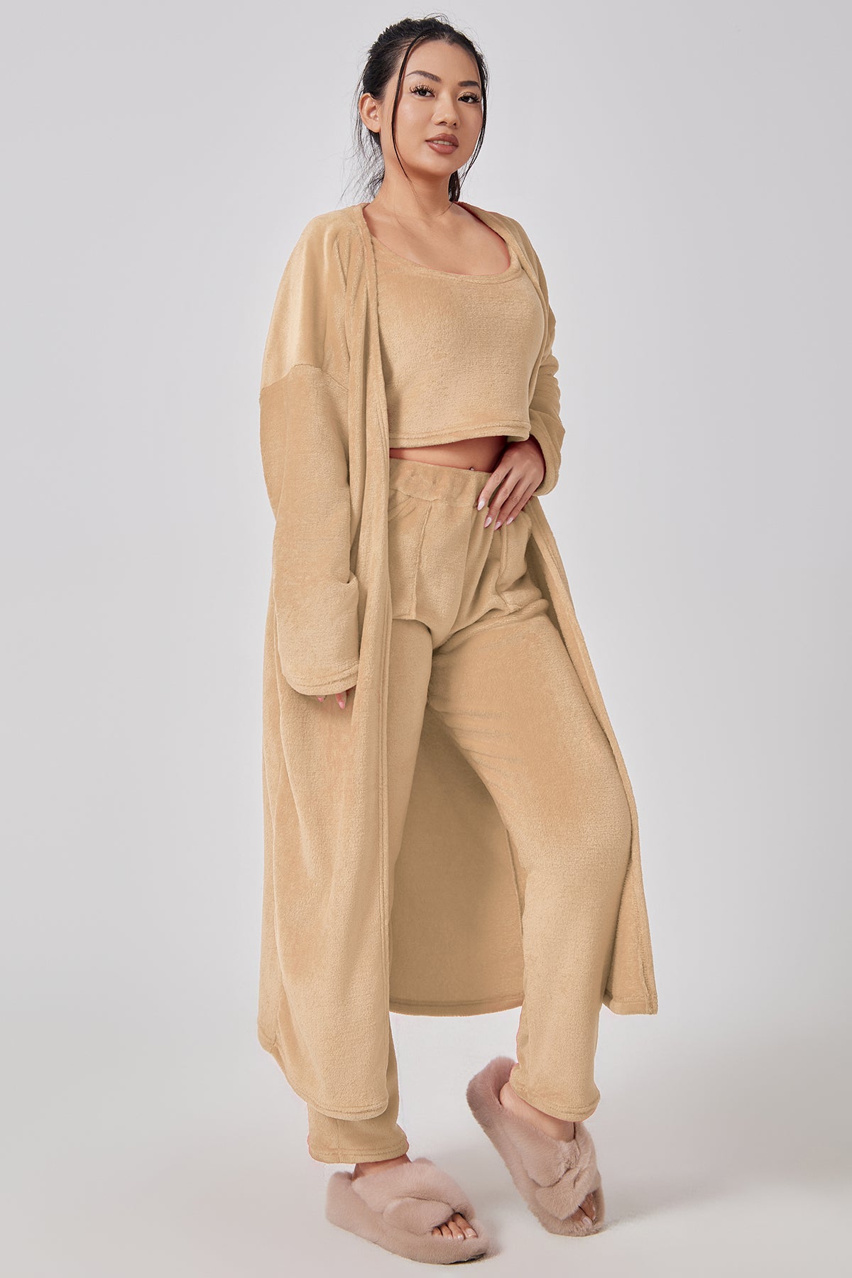 TORA — Women's Cozy Three-Piece Lounge Set with Warm Finish