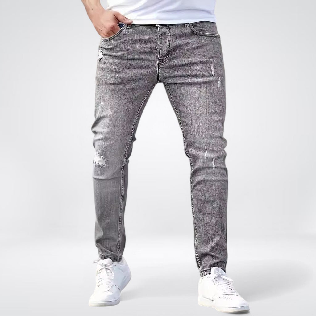 VARARA — Men's Slim-Fit Stretch Jeans in Washed Denim