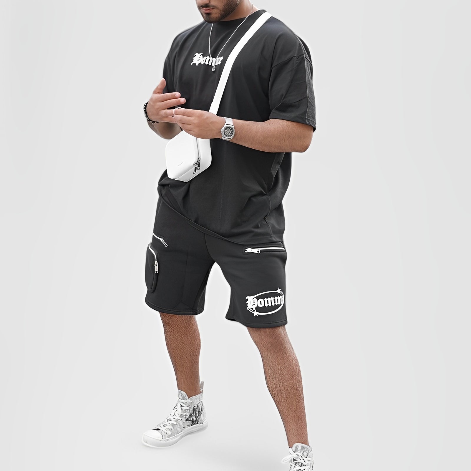 KORDEN — Men's Oversized T-Shirt and Shorts Lounge Set